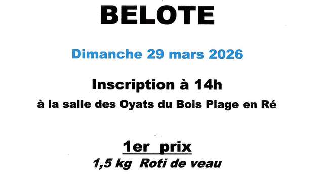 Concours de belote du Club de la Bonne Entente