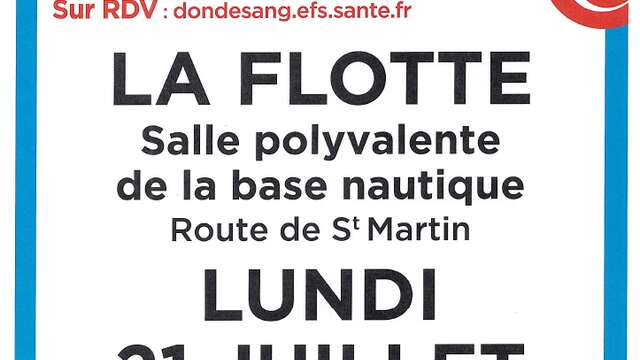 Donación de sangre - La Flotte en Ré