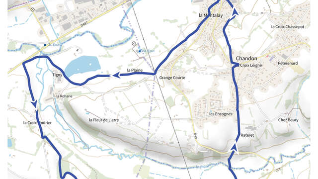 Itinéraire VTT : circuit 8 bleu, base Charlieu