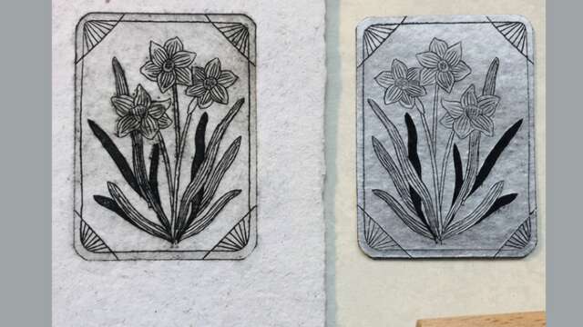 Atelier de gravure sur tetra pack