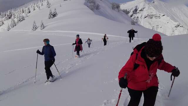 Raquettes et pique-nique avec les chamois
