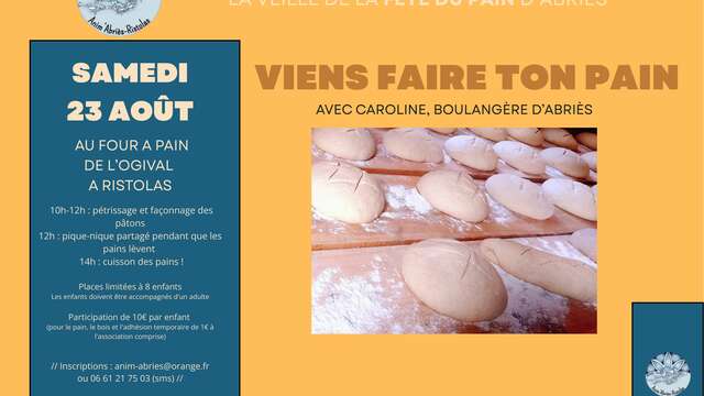 Atelier fabrication du pain
