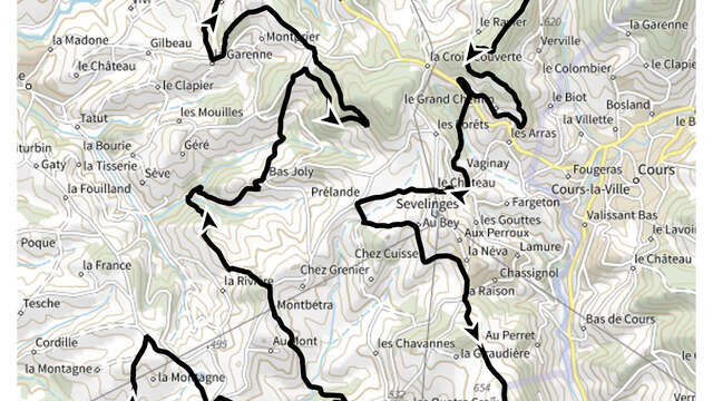 Itinéraire VTT : circuit 18 noir, base Le Cergne