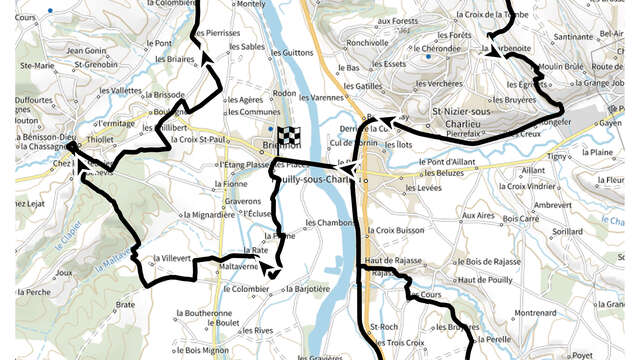 Itinéraire VTT : circuit 6 noir, base Briennon