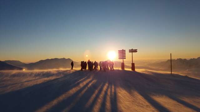 Ski coucher de soleil