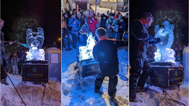 Show de sculpture sur glace