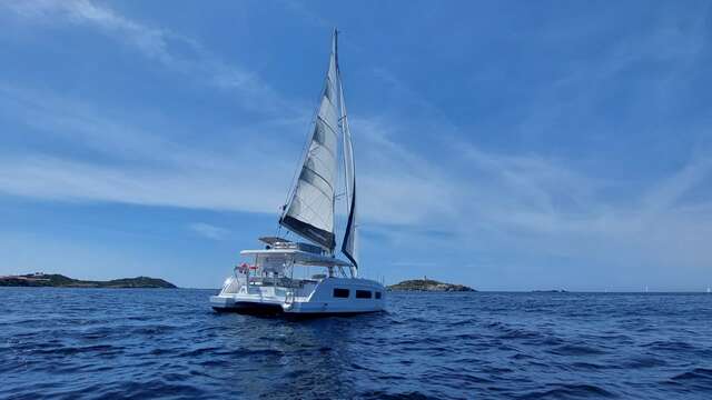 Coucher de soleil Catamaran départ de Six Fours