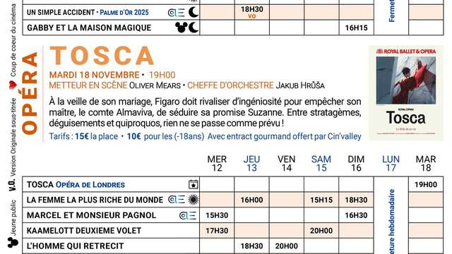 Programme du cinéma