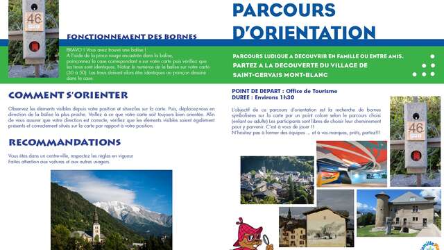 Parcours d'orientation Bourg Saint-Gervais Mont-Blanc