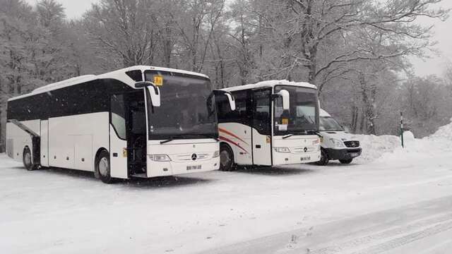 Navette en hiver pour la station de Beille