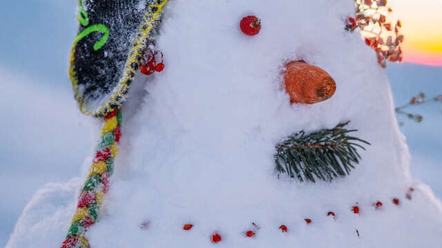 Concours de bonhomme de neige sur le front de neige du Queyrelet !