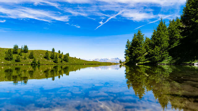 Lac de Sainte-Marguerite depuis la station des Orres - Itinéraire de randonnée