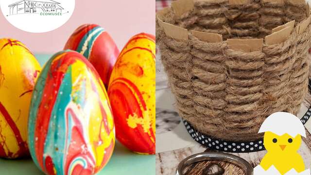 Atelier "Panier tressé et œufs de Pâques marbrés"