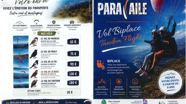 Vol biplace en parapente - Para Aile