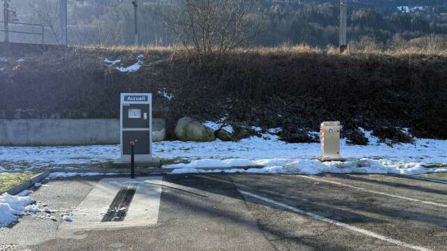 Camper service area at the stadium parking lot