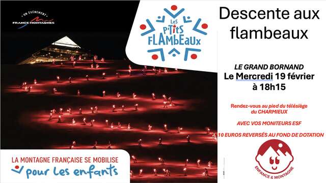 Descente aux flambeaux solidaire "Les P'tits Flambeaux" avec l'ESF