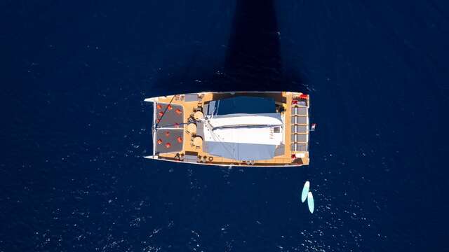A night of shooting stars on a maxi catamaran