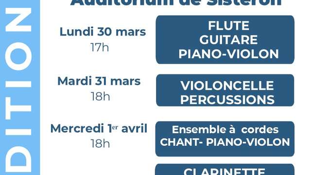 Auditions des élèves de l'école de musique