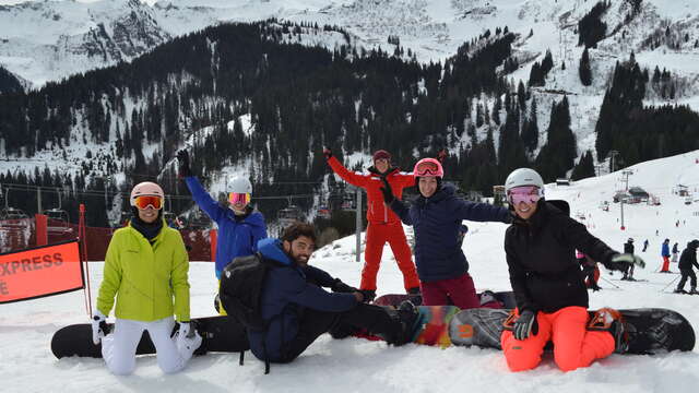 Cours collectifs snowboard adultes