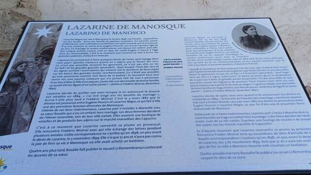 Plaque patrimoniale "Lazarine de Manosque"