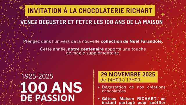 Chocolaterie RICHART : Portes ouvertes Noël et centenaire