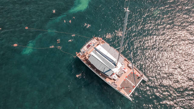 Half-day trip around Porquerolles on a maxi catamaran
