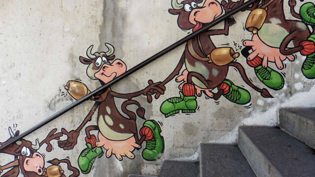Art vache : fresque "Les vaches en BD"
