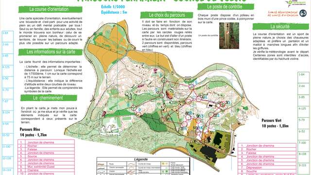 Parcours d'initiation à la course d'orientation - Parcours vert