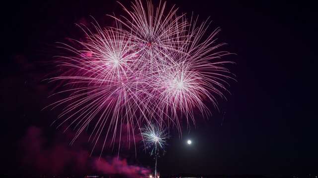 Fireworks in Hyeres' port