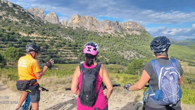 Vélo Vaucluse Découverte : Mini-séjour en vélo électrique entre Dentelles de Montmirail et Mont Ventoux dans le Comtat Venaissin.