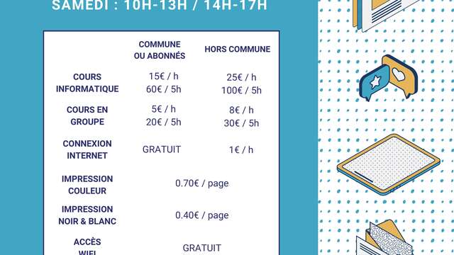 Espace multimédia à la médiathèque