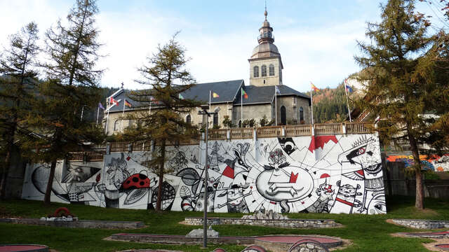 Art vache : fresque "Le Veau dort"
