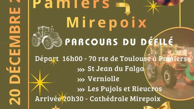 Défilé de tracteurs illuminés