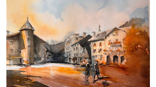 EXPOSITION "BALADE MEGEVANNE", AQUARELLES D'ELISABETH SOCQUET-MEILLERET
