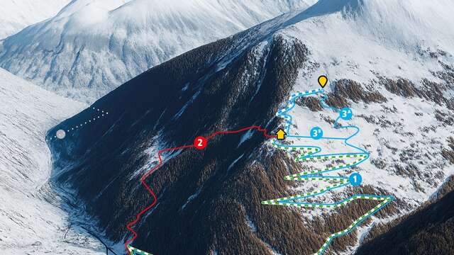 Itinéraire de ski de rando balisé - Aiguilles (Vert)