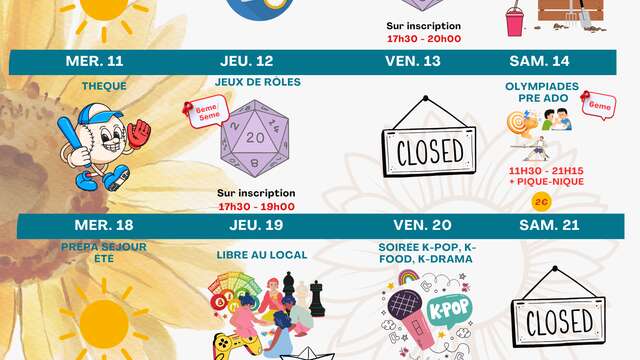 Animationen von Ré Jeunesse in Ars-en-Ré - Juni