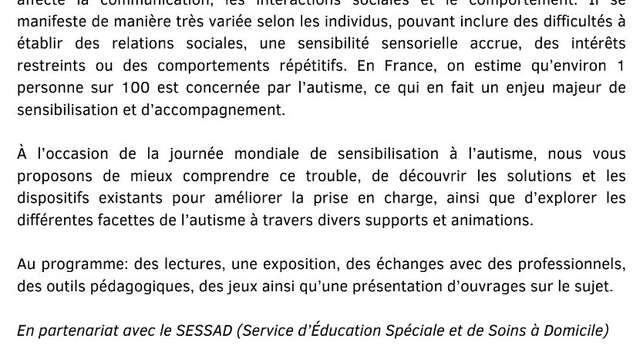 Journée mondiale de sensibilisation à l’autisme