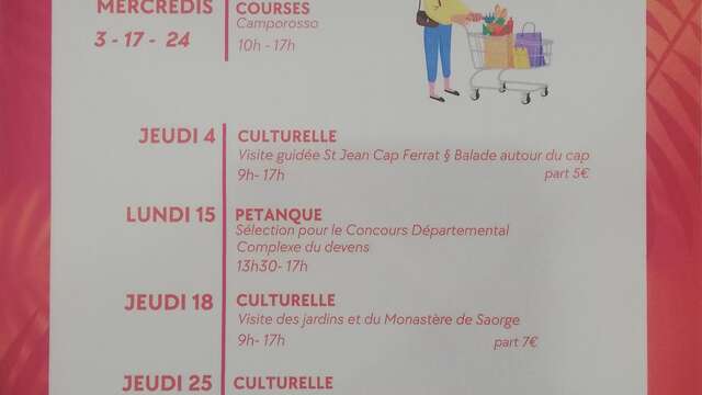 Gite per anziani a settembre