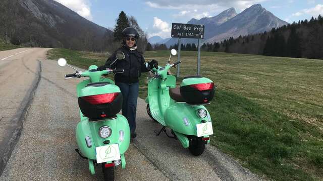 Les Bauges Vespa électrique et Gastronomie