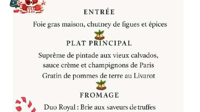 Menu de Noël