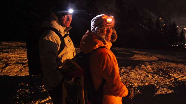Raquettes en nocturne avec repas savoyard