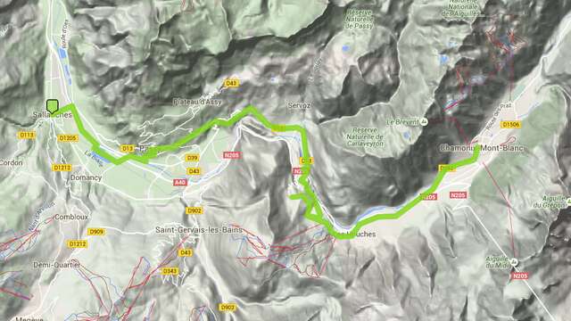 Sallanches/Chamonix via Vaudagne cycle circuit