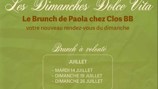 Les dimanches Dolce Vita, brunch au Clos BB