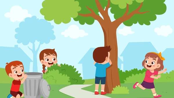 Reuzenspel verstoppertje spelen