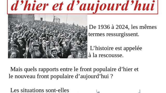 Conférence "Front populaire d'hier et d'aujourd'hui’", journaliste