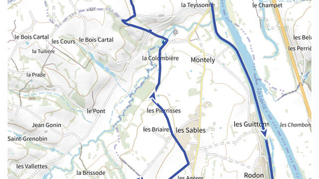Itinéraire VTT : circuit 3 bleu, base Briennon
