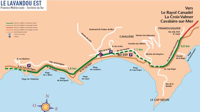 Parcours cyclable du littoral - V65 : Le Lavandou > Rayol-Canadel