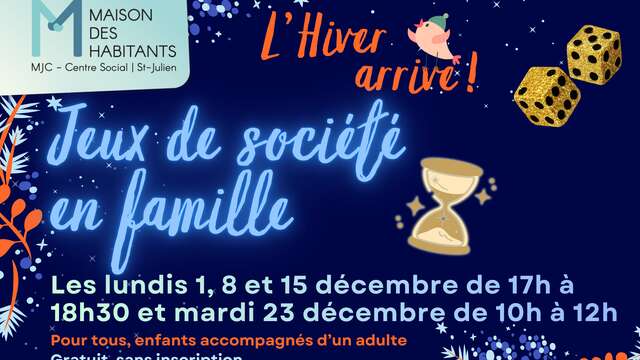 Jeux de société en famille - L'Hiver arrive !