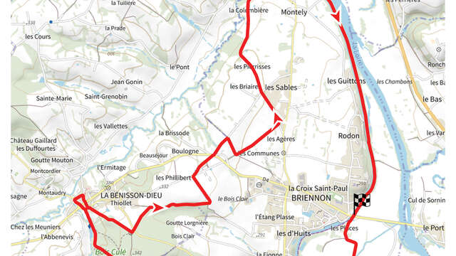 Itinéraire VTT : circuit 4 rouge, base Briennon