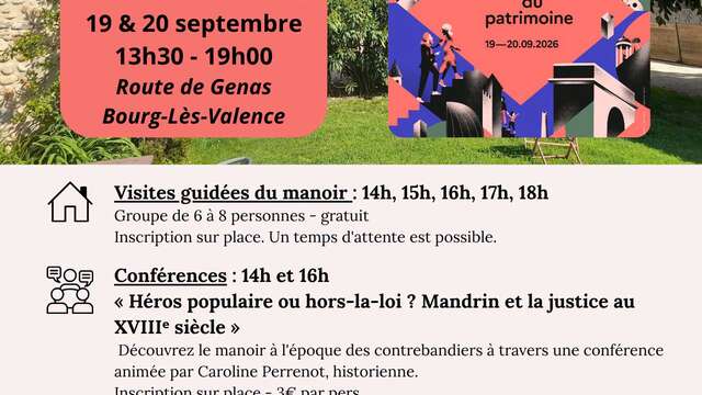 Visites et conférence au Manoir de Genas - Journées européennes du Patrimoine